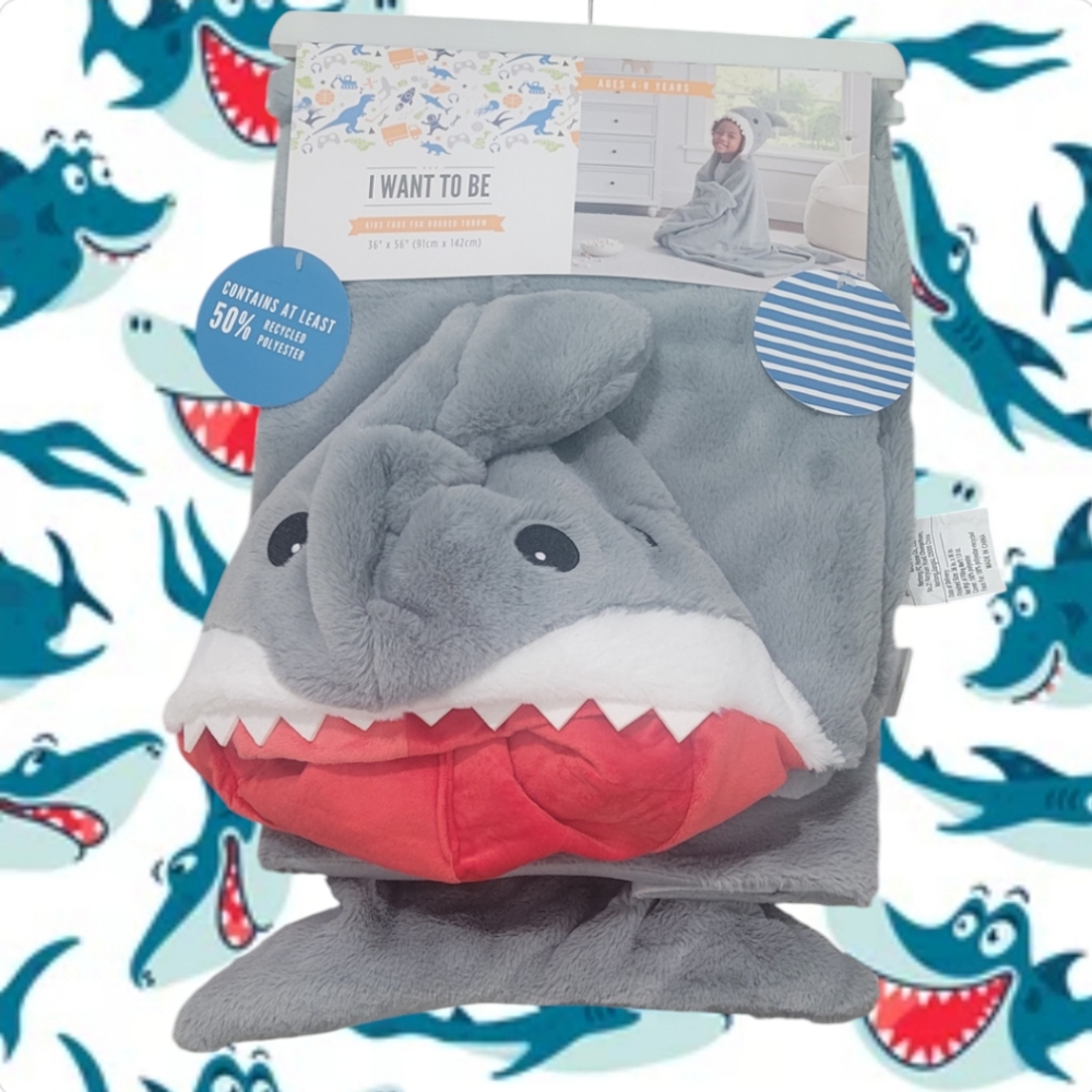 I want to be Children's Unisex Shark Hooded Blanket